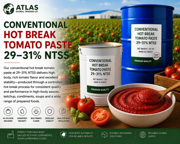Conventional Hot Break Tomato Paste 29–31% NTSS