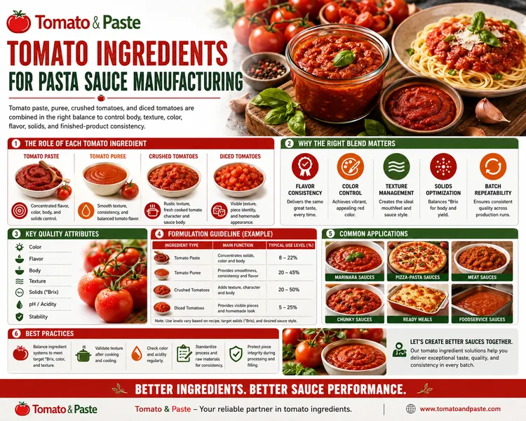 Tomato Ingredients for Pasta Sauce Manufacturing