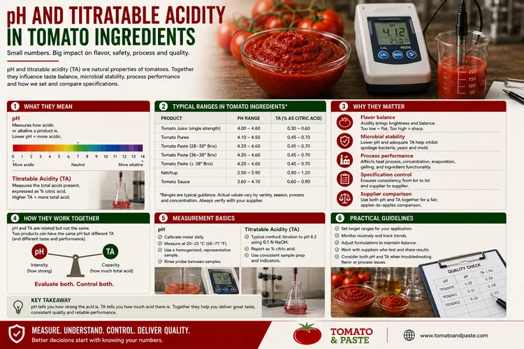 pH and Titratable Acidity in Tomato Ingredients