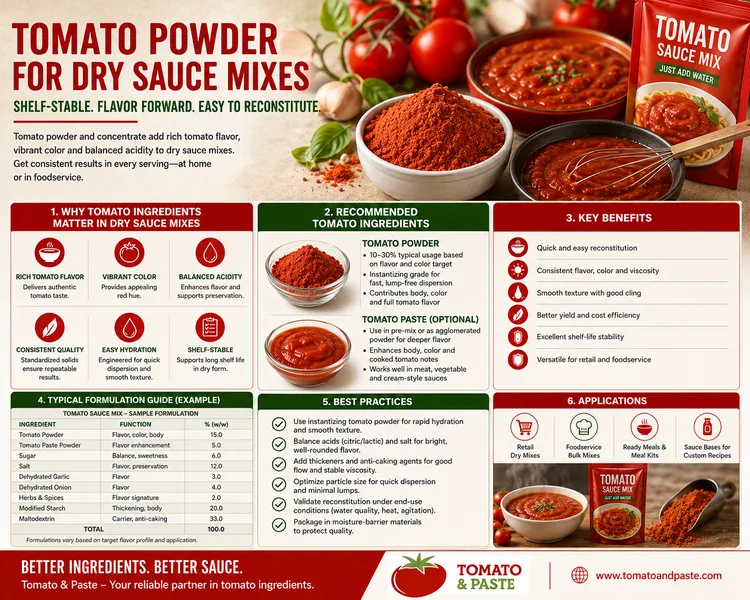 Tomato Powder for Dry Sauce Mixes